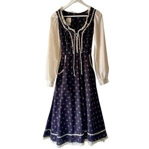 Vintage 1970s Gunne Sax Dress Prairie Style Cottage